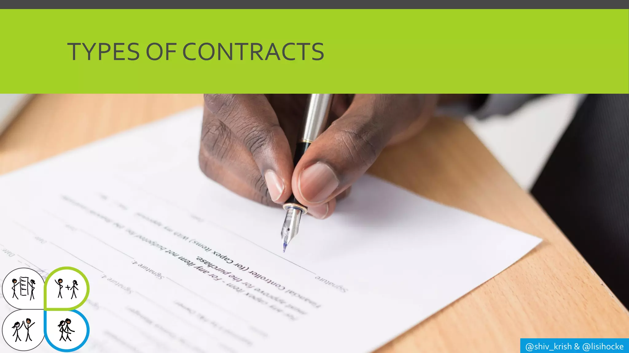 TYPES OF CONTRACTS
@shiv_krish & @lisihocke
 
