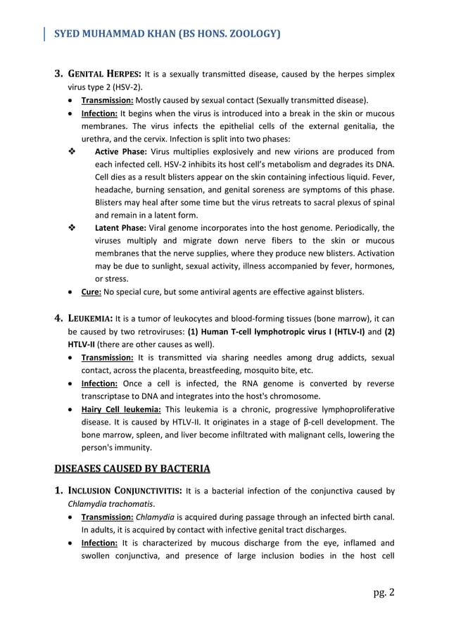 Human Contact Diseases | PDF