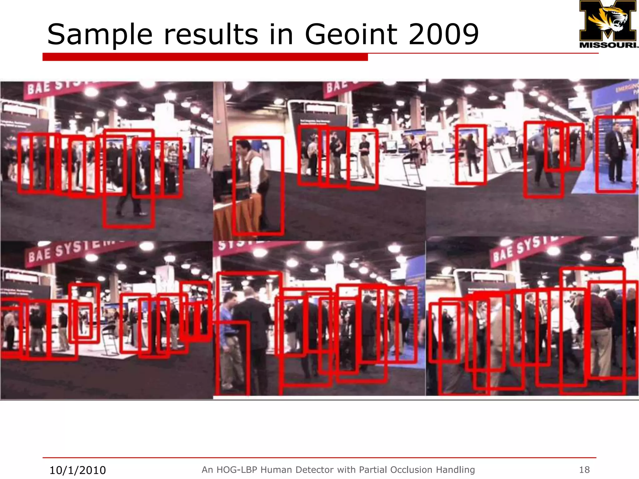 The occlusion handling pickup 10 of them.Adding occlusions to  INRIA dataset 9/28/2009An HOG-LBP Human Detector with Partial Occlusion Handling15