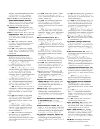 Washington, Seattle. www.healthdata.org/policy-report/
rethinking-development-and-health-findings-global-
burden-disease-study. Accessed 4 November 2016.
IHS (Indian Health Service, Federal Health Program
for American Indians and Alaska Natives). 2016.
“Disparities.” Fact sheet. Rockville, MD. www.ihs.gov/news-
room/factsheets/disparities/. Accessed 28 October 2016.
IISD (International Institute for Sustainable
Development). 2016. “Fossil-Fuel Subsidies.” Global
Subsidies Initiative, Geneva. www.iisd.org/gsi/fossil-fuel-
subsidies. Accessed 7 November 2016.
ILGA (International Lesbian, Gay, Bisexual, Trans and
Intersex Association). 2016a. “Global Attitudes Survey
on LGBTI People.” Geneva. http://ilga.org/what-we-do/
ilga-riwi-global-attitudes-survey-lgbti-logo/. Accessed 2
November 2016.
———. 2016b. “Sexual Orientation Laws in the World:
Criminalisation.” Geneva. http://ilga.org/downloads/04_
ILGA_WorldMap_ENGLISH_Crime_May2016.pdf.
Accessed 26 October 2016.
———. 2016c. “Sexual Orientation Laws in the World:
Overview.” Geneva. http://ilga.org/downloads/03_ILGA_
WorldMap_ENGLISH_Overview_May2016.pdf. Accessed
26 October 2016.
ILO (International Labour Organization). 2012.
“ILO Global Estimate of Forced Labour: Results and
Methodology.” Geneva. www.ilo.org/wcmsp5/groups/
public/---ed_norm/---declaration/documents/publication/
wcms_182004.pdf. Accessed 26 October 2016.
———. 2014a. “Brazil, Cadastro Único: Operating a
Registry through a National Public Bank.” Geneva.
———. 2014b. “Decent Work and Social Justice in Pacific
Small Island Developing States: Challenges, Opportunities
and Policy Responses.” ILO Office for Pacific Island
Countries, Suva, Fiji Islands. www.ilo.org/wcmsp5/
groups/public/---dgreports/---nylo/documents/publication/
wcms_242172.pdf. Accessed 28 November 2016.
———. 2015a. “Global Employment Trends for Youth
2015: Scaling Up Investments in Decent Jobs for
Youth.” Geneva. www.ilo.org/wcmsp5/groups/public/-
--dgreports/---dcomm/---publ/documents/publication/
wcms_412015.pdf. Accessed 23 August 2016.
———. 2015b. World Employment and Social Outlook: The
Changing Nature of Jobs. Geneva. www.ilo.org/wcmsp5/
groups/public/---dgreports/---dcomm/---publ/documents/
publication/wcms_368626.pdf. Accessed 11 October
2016.
———. 2015c. World Employment and Social Outlook:
Trends 2015. Geneva. www.ilo.org/­wcmsp5/groups/
public/---dgreports/---dcomm/---publ/documents/­
publication/wcms_337069.pdf. Accessed 14 October
2016.
———. 2016a. “Our Impact, Their Voices: Helping
Syrian Refugees Formalize Their Work Status through
Cooperatives.” 26 June. Geneva. www.ilo.org/beirut/
media-centre/fs/WCMS_493964/lang--en/index.htm.
Accessed 10 November 2016.
———. 2016b. “Women in Business and Management:
Gaining Momentum in the Middle East and North
Africa.” Regional Office for Arab States, Beirut. www.
ilo.org/wcmsp5/groups/public/---arabstates/---ro-beirut/
documents/publication/wcms_446101.pdf. Accessed 7
November 2016.
———. 2016c. “Women at Work: Trends 2016.” Geneva.
http://ilo.org/wcmsp5/groups/public/---dgreports/---
dcomm/---publ/documents/publication/wcms_457317.pdf.
Accessed 7 November 2016.
———. 2016d. World Employment and Social Outlook
2016: Transforming Jobs to End Poverty. Geneva.
https://sustainabledevelopment.un.org/content/
documents/10290ILO%20WESO(2016).pdf. Accessed 11
October 2016.
———. 2016e. World Employment and Social Outlook:
Trends for Youth 2016. Geneva. www.ilo.org/wcmsp5/
groups/public/---dgreports/---dcomm/---publ/documents/
publication/wcms_513739.pdf. Accessed 20 October
2016.
IMF (International Monetary Fund). 2012. The
Liberalization and Management of Capital Flows: An
Institutional View. Washington, DC.
———. 2016a. “IMF Members’ Quotas and Voting Power,
and IMF Board of Governors.” Washington, DC. www.imf.
org/external/np/sec/memdir/members.aspx. Accessed 16
December 2016.
———. 2016b. “IMF Survey: IMF Reforms Policy for
Exceptional Access Lending.” www.imf.org/external/
pubs/ft/survey/so/2016/pol012916a.htm. Accessed 21
December 2016.
———. 2016c. “Past IMF Disbursements and Repayments
for All Members.” Washington, DC. www.imf.org/­external/
np/fin/tad/extrep1.aspx. Accessed 10 November 2016.
———. 2016d. World Economic Outlook: October 2016:
Subdued Demand: Symptoms and Remedies. World
Economic and Financial Surveys. Washington, DC. www.
imf.org/external/pubs/ft/weo/2016/02/pdf/text.pdf.
Accessed 7 November 2016.
Independent Commission on Multilateralism. 2016.
UN 2030: Rebuilding Order in a Fragmenting World. New
York. www.ipinst.org/wp-content/uploads/2016/08/
IPI-ICM-UN-2030-Chairs-Report2FINAL.pdf. Accessed 26
September 2016.
Independent Evaluation Office of the International
Monetary Fund. 2013. The Role of the IMF as Trusted
Advisor. Evaluation Report. www.ieo-imf.org/ieo/
files/completedevaluations/RITA_-_Main_Report.pdf.
Accessed 8 November 2016.
Indrawati, S.M. 2015. “Discriminating against Women
Keeps Countries Poorer.” Voices: Perspectives on
Development (Blog), 10 September. Washington, DC.
http://blogs.worldbank.org/voices/discriminating-against-
women-keeps-countries-poorer. Accessed 14 October
2016.
INSD (Burkina Faso Institut National de la Statistique
et de la Démographie). 2016. “Chiffres clés.”
Ouagadougou. www.insd.bf/n/. Accessed 22 November
2016.
IOC (International Olympic Committee). 2016. “Kimia
Alizadeh: The Yog Star Flying the Flag for Female Athletes
in Iran.” 26 August. Lausanne, Switzerland. www.olympic.
org/news/kimia-alizadeh-the-yog-star-flying-the-flag-for-
female-athletes-in-iran. Accessed 14 October 2016.
IOM (International Organization for Migration). 2014.
“Global Migration Trends: An Overview.” Geneva. http://
missingmigrants.iom.int/sites/default/files/Global-
migration-trends_December-2014_final.pdf. Accessed 26
October 2016.
———. 2015. World Migration Report 2015: Migrants and
Cities: New Partnerships to Manage Mobility. Geneva.
http://publications.iom.int/system/files/wmr2015_en.pdf.
Accessed 26 September 2016.
———. 2016a. IOM Regional Response to the Syria Crisis.
Geneva. http://reliefweb.int/sites/reliefweb.int/files/
resources/IOM%20Regional%20Response%20to%20
the%20Syria%20Crisis%20Sitrep%20%28June%20
2016%29.pdf. Accessed 7 November 2016.
———. 2016b. IOM Regional Response to the Syria Crisis
[infographic]. Geneva. www.iom.int/sites/default/files/
country/docs/IOM-Regional-Response-to-the-Syria-Crisis-
Map-March2016.pdf. Accessed 16 December 2016.
IPCC (Intergovernmental Panel on Climate Change).
2000. Special Report on Emission Scenarios. Cambridge,
UK: Cambridge University Press.
IPPR (Institute for Public Policy Research). 2012.
“Modern Women Marrying Men of the Same or Lower
Social Class.” 5 April. London. www.ippr.org/news-and-
media/press-releases/modern-women-marrying-men-
of-the-same-or-lower-social-class. Accessed 27 October
2016.
IPU (Inter-Parliamentary Union). 2016. Women in na-
tional parliaments. www.ipu.org/wmn-e/classif-arc.htm.
Accessed 19 July 2016.
ITC (International Trade Centre). 2014. “Trade in
Environmental Goods and Services: Opportunities and
Challenges.” Technical Paper. Geneva. www.intracen.
org/uploadedFiles/intracenorg/Content/Publications/
AssetPDF/EGS%20Ecosystems%20Brief%20040914%20
-%20low%20res.pdf. Accessed 27 October 2016.
ITU (International Telecommunication Union). 2016a.
End-2016 Estimates for Key ICT Indicators. Geneva. www.
itu.int/en/ITU-D/Statistics/Documents/statistics/2016/
ITU_Key_2005-2016_ICT_data.xls. Accessed 4 December
2016.
———. 2016b. “ICT Facts and Figures 2016.” Geneva.
www.itu.int/en/ITU-D/Statistics/Documents/facts/
ICTFactsFigures2016.pdf. Accessed 26 October 2016.
IWGIA (International Work Group for Indigenous
Affairs). 2016. “Indigenous Peoples’ Education.”
Copenhagen. www.iwgia.org/culture-and-identity/
indigenous-peoples-and-education. Accessed 28 October
2016.
Jahan, S. 2003. “Evolution of the Human Development
Index.” In S. Fukuda-Parr and A.K. Shiva Kumar, eds.,
Readings in Human Development: Concepts, Measures
and Policies for a Development Paradigm. New Delhi:
Oxford University Press.
———. 2010. Freedom for Choice: Essays in Human
Development. Dhaka: Shahitya Prakash.
Jenks, B., and J. Topping. 2016. Financing the United
Nations Development System: Current Trends and
New Directions. Uppsala, Sweden: Dag Hammarskjold
Foundation and Multi-Partner Trust Fund Office.
Johnson, C., and D. Start. 2001.”Rights, Claims and
Capture: Understanding the Politics of Pro-Poor Policy.”
Working Paper 145. Overseas Development Institute,
London. www.odi.org/sites/odi.org.uk/files/odi-assets/
publications-opinion-files/2319.pdf. Accessed 27 October
2016.
Joshi, A. 2010. “Review of Impact and Effectiveness
of Transparency and Accountability Initiatives:
References | 179
 