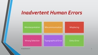 Human error on pharmaceutical quality and eradication | PPTX
