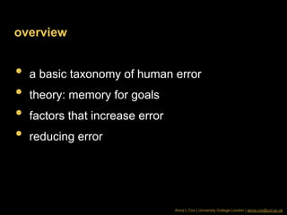 Human Error Lecture | PPTX