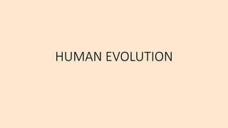 HUMAN EVOLUTION
 
