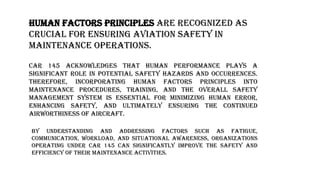Human Factors in Aviation Maintenance: Enhancing Safety and Performance ...