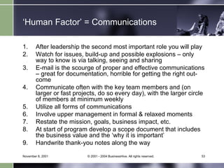 Restating Communication Human Factor In Project Management | PPT