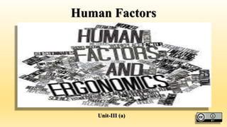 Human Factors
Unit-III (a)
 