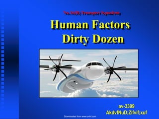 Downloaded from www.avhf.com
No.16(B) Transport Squadron
Human Factors
Dirty Dozen
av-3399
AkdvfNuD;Zifvif;xuf
 