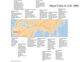 Major Cities in A.D. 1000
 