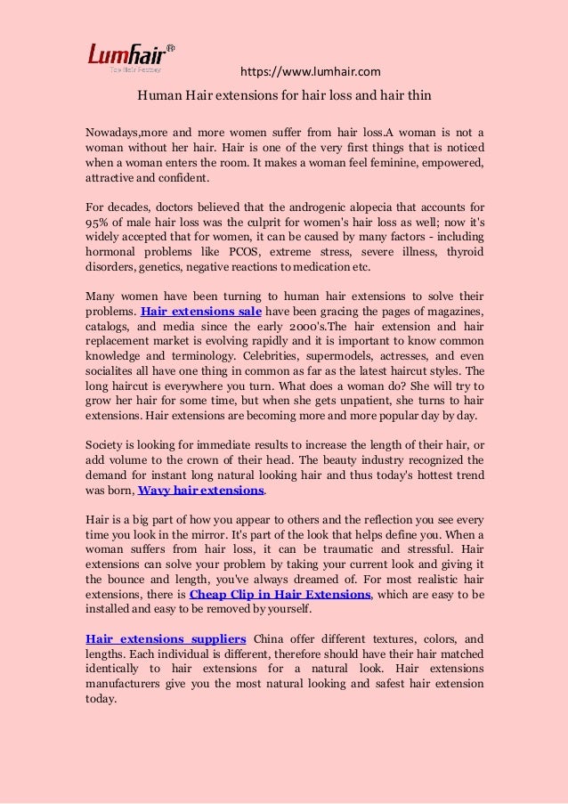 Human Hair Extensions For Hair Loss And Hair Thin