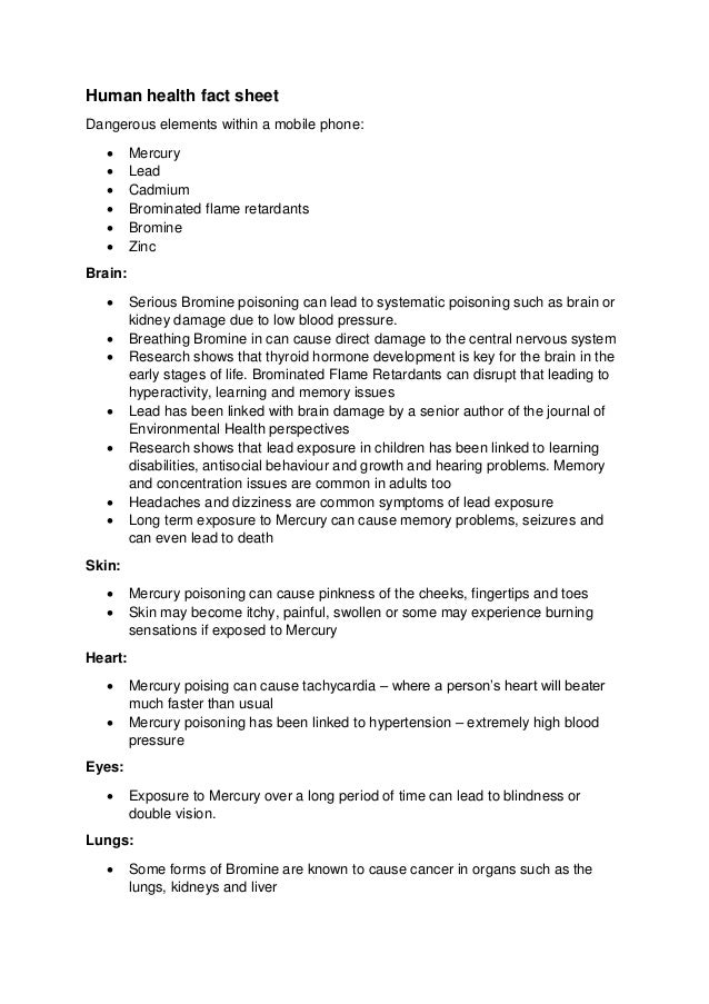 Human health fact sheet slideshare