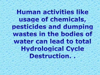 Human impacts on hydrological cycle