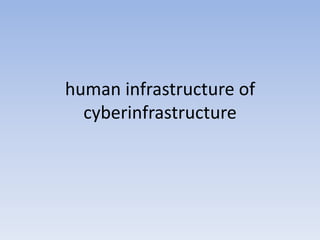 human infrastructure of cyberinfrastructure 