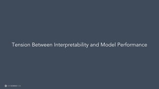Learn more at datascience.com  |  Empower Your Data Scientists
Tension Between Interpretability and Model Performance
 