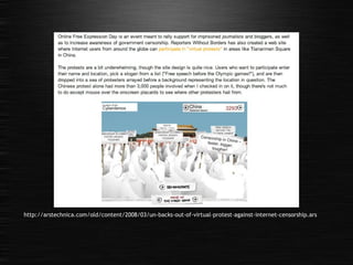 http://arstechnica.com/old/content/2008/03/un-backs-out-of-virtual-protest-against-internet-censorship.ars 