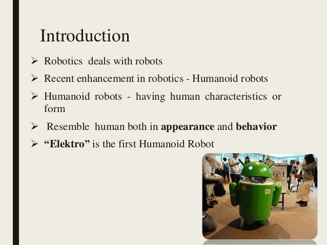 introduction to humanoid robotics