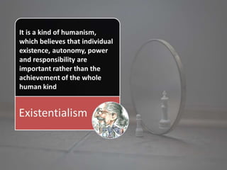 Humanism and existentialism- comparing and contrasting 