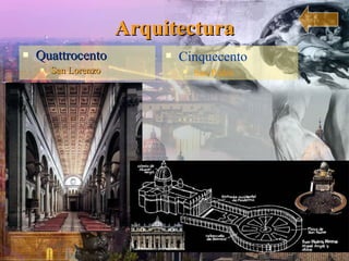 Arquitectura Quattrocento San Lorenzo Cinquecento San Pedro 
