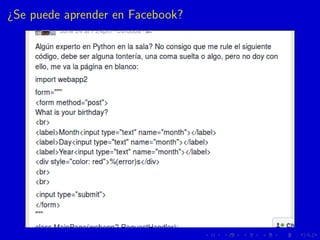 ¿Se puede aprender en Facebook?
 