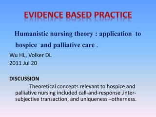 Humanistic nursing theory. ppt