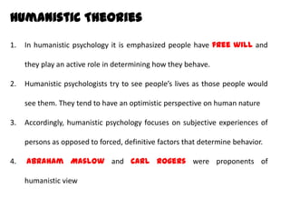 humanistic psychology examples