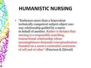 Leininger'S Transcultural Nursing Theory Vs Humanistic Nursing Theory Metaparadigm