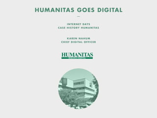 Humanitas Speech at Internet Days, Milan Oct 3rd 2013