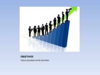 OBJETIVOS
TROCA SOLIDÁRIA ENTRE GESTORES

 