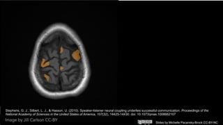 Slides by Michelle Pacansky-Brock CC-BY-NC
Stephens, G. J., Silbert, L. J., & Hasson, U. (2010). Speaker-listener neural coupling underlies successful communication. Proceedings of the
National Academy of Sciences in the United States of America, 107(32), 14425-14430. doi: 10.1073/pnas.1008662107
 