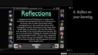 Slide by Michelle Pacansky-Brock CC-BY-NC
6. Reflect on
your learning.
 