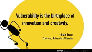“You know you are in a supportive
culture when being open and
transparent is not a risky thing to do.
-Dike Drummond, MD
Slide by Michelle Pacansky-Brock CC-BY-NC
 