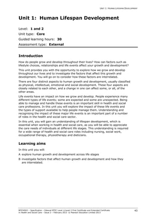 Human Lifespan Development Stages