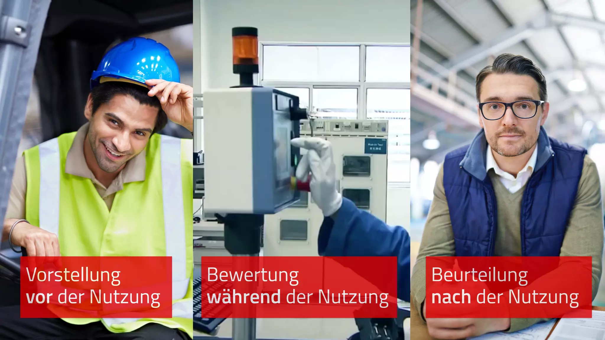 Vorstellung 
vor der Nutzung
Bewertung  
während der Nutzung
Beurteilung 
nach der Nutzung
 