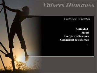 Actividad
Salud
Energía realizadora
Capacidad de esfuerzo
...
 