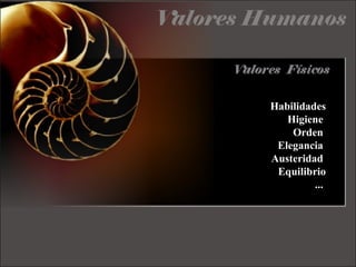 Habilidades
Higiene
Orden
Elegancia
Austeridad
Equilibrio
...
 