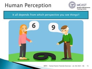 Aviation Maintenance
Training Centre
15
AMTC - Human Factors Tutorials/Exercises - ver. Oct 2023 - AG
It all depends from which perspective you see things!!
 
