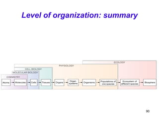 Level of organization: summary
90
 