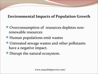 Effects Of Population Growth On Environment