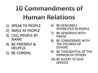 10 Commandments of Human Relations | PDF