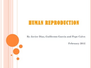 HUMAN REPRODUCTION By Javier Díaz, Guillermo García and Pepe Calvo February 2012 