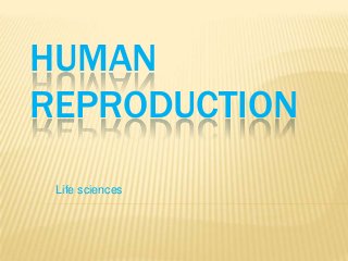 HUMAN
REPRODUCTION
Life sciences
 
