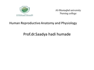 Al-Mustaqbal university
Nursing college
Prof.dr.Saadya hadi humade
 