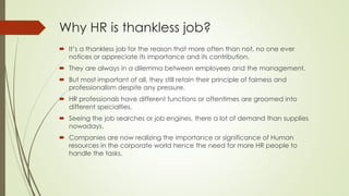Thankless Task Human resource | PPTX