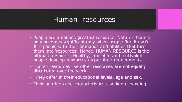 what is human resources class 8 geography