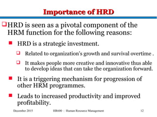 Hrd Contribution Examples Human Resource Development. | PPT