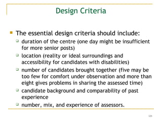 Design Criteria


The essential design criteria should include:










duration of the centre (one day might be i...