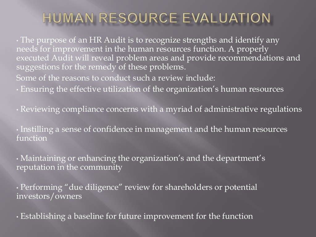 Human resource evaluation