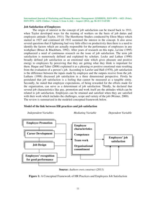 Human resource hr practices and employees job satisfaction focus on a ...