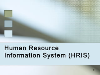 Human Resource
Information System (HRIS)
1
 