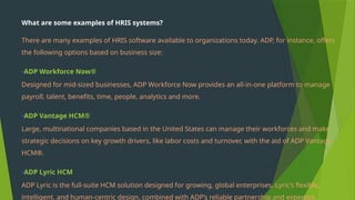 THE HUMAN RESOURCE INFORMATION SYSTEM -HRIS | PPTX