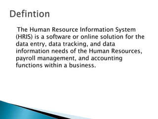 Human resource informtion system ppt | PPTX